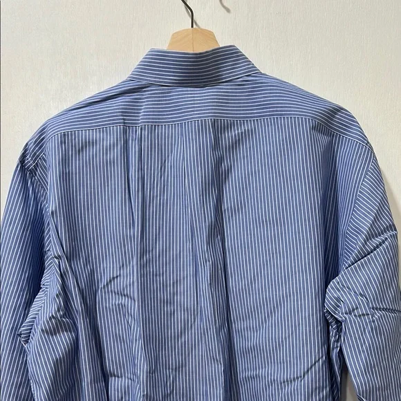 RALPH LAUREN MENS BLUE PINSTRIPE BUTTON DOWN SHIRT YARMOUTH Sz 16 1/2 - Picture 3 of 11